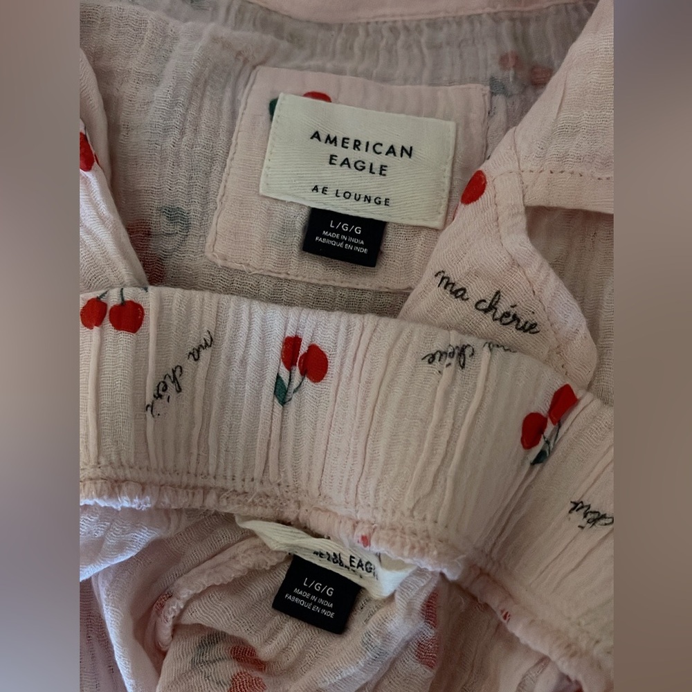 NEW cherry print AE Cotton Gauze PJ Set American Eagle - Picture 9 of 12